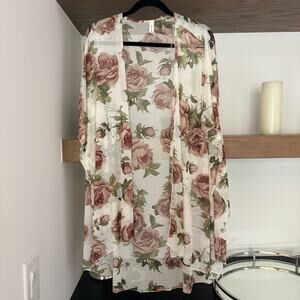 Honeyme Floral Sheer Cardigan/Beach Coverup